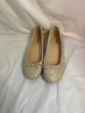 Dune London Woven Leather Bow Detail Ballet Flats, in Neutral, Women's size 8